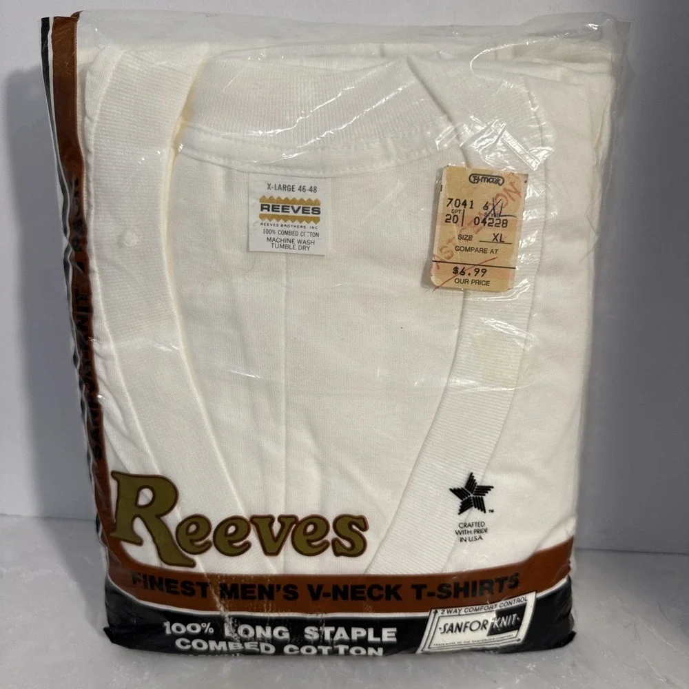 Vtg REEVES Men's 46-48 USA made thin white cotton full rise briefs - NEW RARE